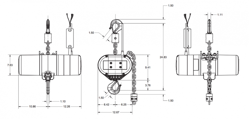 Columbus McKinnon Hoists  CM Lodestar 2 Ton Single Reeved Hoists