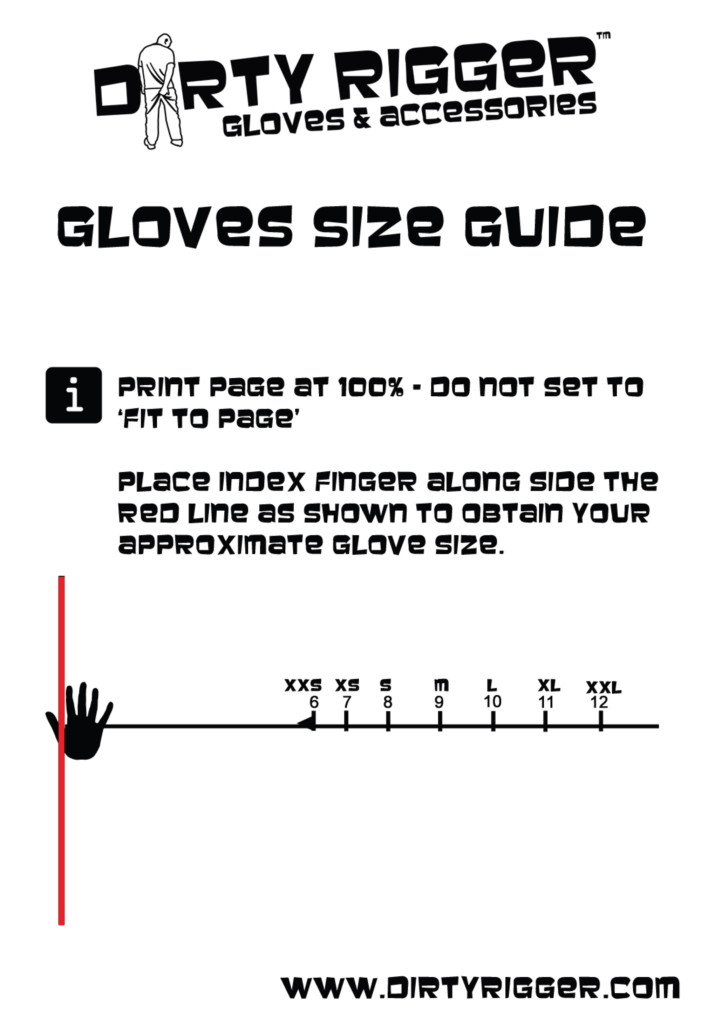 Download Dirty Rigger's Glove Sizing Guide - Mountain NEWs