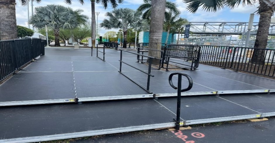 Pedestrian crossovers at the Hard Rock Stadium in Miami